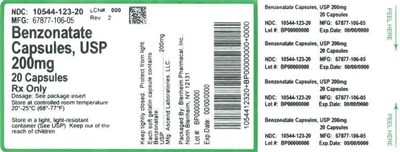 Label - LABEL BENZONATATE CAPS 200MG BPI(10544 123 20) ASCEND(67877 106 05) REV2